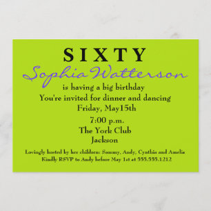 Överraskande 60:e födelsedagsinbjudan inbjudningar