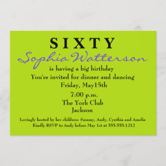Överraskande 60:e födelsedagsinbjudan inbjudningar
