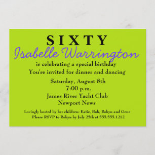 Överraskande 60:e födelsedagsinbjudan inbjudningar