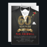 Överraskande 60:e födelsedagsinbjudan till Tuxedo Inbjudningar<br><div class="desc">Överraskad Födelsedagsfest,  60:e födelsedagen,  Tuxedo-inbjudan,  Tuxedo-födelsedagsinbjudan,  svart tidsinbjudan,  hemlig,  spion,  elegant,  manar,  fluga,  60:e födelsedagsinbjudan,  kostym,  agent</div>