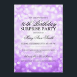 Överraskande 80:e Födelsedagsfesten Lila Glitter L Inbjudningar<br><div class="desc">Elegantens 80:e Surprise Födelsedagsfest inbjudan-design med Lila Glitter Ljus motif,  eget namn och datum samt ytterligare text.</div>