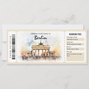 Överraskande Berlins Flygplan-boardingpass Biljett Inbjudningar