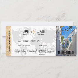 Överraskande Boarding Pass Biljett Destination Gre Inbjudningar