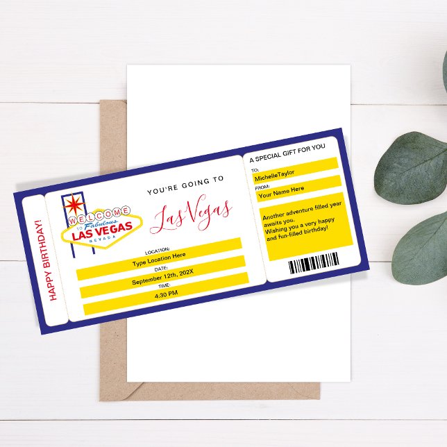 Överraskande boardingpass Biljett Las Vegas Helg Inbjudningar (Skapare uppladdad)