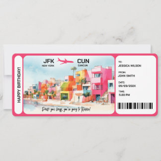 Överraskande boardingpass Biljett Mexiko Inbjudningar