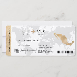 Överraskande boardingpass Resa Biljett Mexiko Inbjudningar