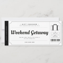 Överraskande Helgutflykt Present Resa Voucher Inbjudningar