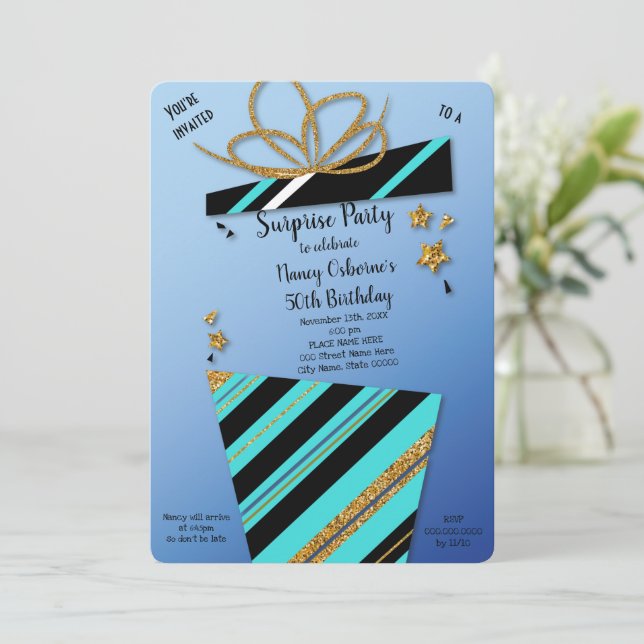 Överraskande inbjudan till Party på födelsedagen (Stående Fram)