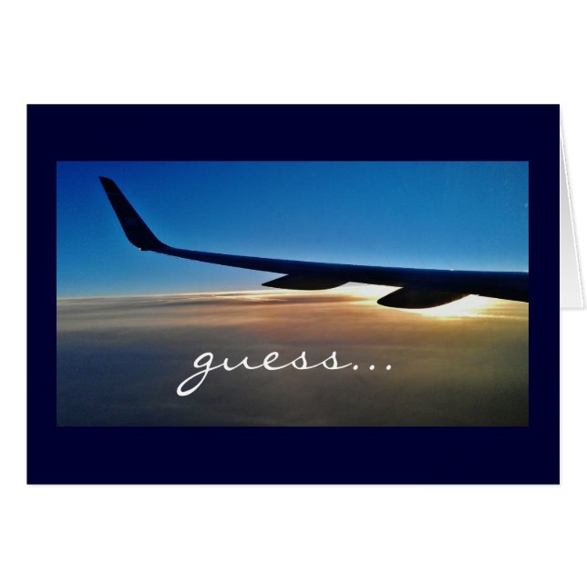 Överraskande resa: Flygplan och soluppgång Hälsningskort (Framsidan Horizontal)