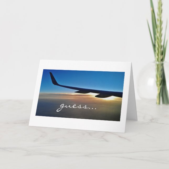 Överraskande resa: Flygplan och soluppgång Meddelande (Framsida)