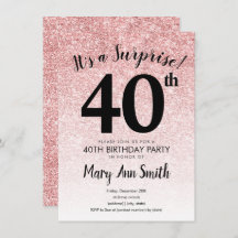 Överraskande Ro Guld Glitter 40:e födelsedagen Par