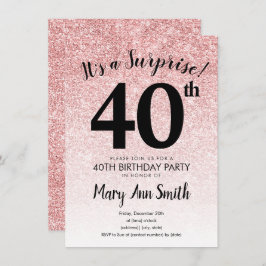 Överraskande Ro Guld Glitter 40:e födelsedagen Par Inbjudningar