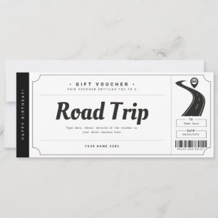 Överraskande Road Trip Biljett Presentkupong Certi Inbjudningar