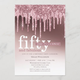 Överraskande Rosa Glitter Femtio och Fantastisk Fö Inbjudningar