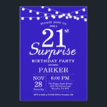 Överraskande Royal för 21:a födelsedagsinbjudan Inbjudningar<br><div class="desc">Överraskad 21:a födelsedagsinbjudan med String Ljus. Royalets blå bakgrund. 13:e 15:e 16:e 18:e 20:e 30:e 40:e 60:e 70:e 80:e 90:e 100:e,  oavsett ålder. Om du vill göra ytterligare anpassningar klickar du på knappen "Anpassa" och användor verktyg som är utformat för att ändra mallen.</div>