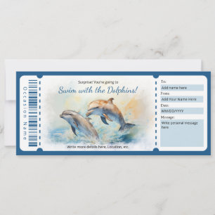 Överraskande simning med delfiner Gift Voucher Inbjudningar