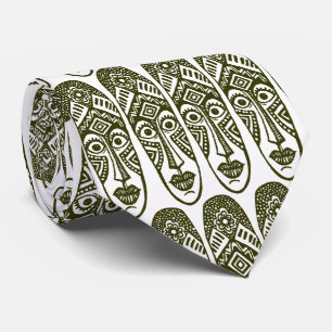 Överraskande Tiki Masks - Dp Olive on White Slips