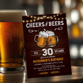 Överraskare Cheers och Öl 30års födelsedag Inbjudningar