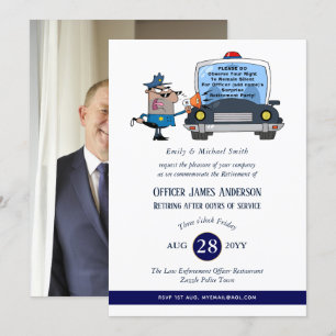 Överraskare Pension polischef Party Funny Inbjudningar