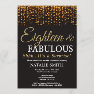Överraskning 18:e födelsedagen 18:e födelsedagen 1 inbjudningar