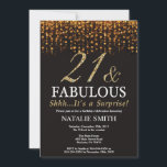 Överraskning 21:a födelsedagen 21:a och Fabulous Inbjudningar<br><div class="desc">Överraskad 21:a födelsedagsinbjudan. Tjugo och Fabulous. Svarta och Guld. Guld Glitter. Vuxens Födelsedagsfest. För manar eller Kvinnor.
Om du vill göra ytterligare anpassningar klickar du på knappen Anpassa och användor verktygen som är utformat för att ändra mallen.</div>