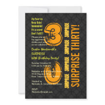 ÖVERRASKNING 30-års modern födelsedag Svart och Gu