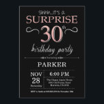 Överraskning 30års födelsedag Black och Ro Rosa Gu Inbjudningar<br><div class="desc">Överraskad inbjudan till 30års födelsedag med Svarta och Ro Rosa Guld Glitter. Chalkboard. Vuxen födelsedag. Manar eller Women Bday Inbjudan. Vilken ålder som helst.Om du vill göra ytterligare anpassningar klickar du på knappen Anpassa och användor verktygen som är utformat för att ändra mallen.</div>