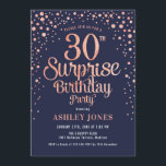 Överraskning 30års födelsedag Party - flottan och  Inbjudningar<br><div class="desc">Överraskande inbjudan från 30års födelsedag-partiet. Utformning av eleganten i sjön och faux glitter ro guld. Innehåller typsnitt och konfiguration för snyggt av skript. Berätta om du behöver anpassningsbarnas ålder.</div>
