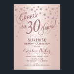 Överraskning 30års födelsedag Party - Ro Guld Inbjudningar<br><div class="desc">Överraskad Elegant för inbjudan till 30års födelsedag-partiet med Faux glitter ro guld. Har skript-typsnitt och -konfiguration. Skål för 30 år! Berätta om du behöver en anpassningsbar ålder.</div>