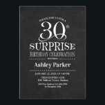 Överraskning 30års födelsedag Party - Svartvit Inbjudningar<br><div class="desc">Inbjudan till Rustic Surprise 30års födelsedag Firande. Elegantens klassutformning i vit och svart krita och faux glitter guld mönster. Elegantens skriptteckensnitt för funktioner. Berätta om du behöver anpassa dig ytterligare.</div>