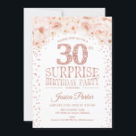 Överraskning 30års födelsedag Party - Vit ros Guld Inbjudningar<br><div class="desc">Överraskande inbjudan från 30års födelsedag-partiet. Utformning av blommigten i faux glitter ro guld och vitt. Har  rosa ros och diamantnummer 30. Perfekt för en snyggts överraskning för kvinnor i firande. Utskriven Zazzle-inbjudan eller digital mall för omedelbar nedladdning.</div>