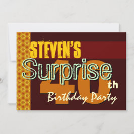 Överraskning 40:e födelsedagen Guld och chokladstj Inbjudningar