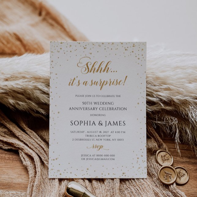 Överraskning 50-årsjubileums inbjudan - GAC151 (Surprise 50th Wedding Anniversary Invitation)