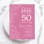 Överraskning 50:e Födelsedag - Blommig Rosa Inbjudningar<br><div class="desc">Blommigt Rosa Surprise 50:e födelsedagsinbjudan. Minimalistisk modern femininin-design har botaniska accenter och typiska typsnitt. Enkel perfekt för inbjudan-kort i blommigt för en snyggt kvinnlig överraskning i firande.</div>