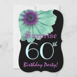 ÖVERRASKNING 60-års födelsedagsmall Grön Lila Tuse Inbjudningar