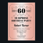 Överraskning 60:e födelsedag - Ro Guld Black Inbjudningar<br><div class="desc">Överraskande 60:e födelsedagsinbjudan. Retrodesign i faux ro guld guld och svart. Skål till 60 år! Kan också vara personlig in i vilket år som helst.</div>