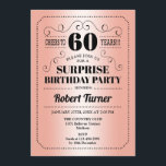 Överraskning 60:e födelsedag - Ro Guld Black Inbjudningar<br><div class="desc">Överraskande 60:e födelsedagsinbjudan. Retrodesign i faux ro guld guld och svart. Skål till 60 år! Kan också vara personlig in i vilket år som helst.</div>