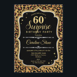Överraskning 60:e födelsedagen - Leopard Black Gul Inbjudningar<br><div class="desc">Överraskande 60:e födelsedagsinbjudan. Feminin design i svart och faux glitter guld. Det finns djur leopard cheetah mönster,  manus och konetti. Perfekt för ett elegant födelsedagsfest. Kan vara personlig att visa vilken ålder som helst. Berätta om du behöver anpassa dig ytterligare.</div>