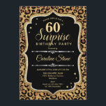 Överraskning 60:e födelsedagen - Leopard Black Gul Inbjudningar<br><div class="desc">Överraskande 60:e födelsedagsinbjudan. Feminin design i svart och faux glitter guld. Det finns djur leopard cheetah mönster,  manus och konetti. Perfekt för ett elegant födelsedagsfest. Kan vara personlig att visa vilken ålder som helst. Berätta om du behöver anpassa dig ytterligare.</div>