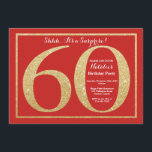 Överraskning 60:e födelsedagen Röd och Guld Glitte Inbjudningar<br><div class="desc">Överraskad 60:e födelsedagsinbjudan. Röd och Guld Glitter Födelsedagsfest Inbjudan med Röd bakgrund. Överraskad födelsedag. Vuxen födelsedag. Manar eller Kvinnor Bday Bash Party.
Om du vill göra ytterligare anpassningar klickar du på knappen Anpassa och användor verktygen som är utformat för att ändra mallen.</div>