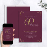 Överraskning 60 & Fabulous Burgundy & Guld Birthda Inbjudningar<br><div class="desc">Det är en speciell överraskning på 60-årsdagen, och det är dags att fira! Vill du kasta den bästa basen i stan? Se till att det börjar med det högsta av stil med denna 60 & Fabulous Burgundy White & Guld Calligraphy Birthday-inbjudan. Det kommer säkert att ange tonen för ett glamoröst...</div>