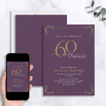 Överraskning 60 & Fabulous Lila & Guld Birthday Inbjudningar<br><div class="desc">Det är en speciell överraskning på 60-årsdagen, och det är dags att fira! Vill du kasta den bästa basen i stan? Se till att det börjar med det högsta av stil med denna 60 & Fabulous Lila White & Guld Calligraphy Birthday-inbjudan. Det kommer säkert att ange tonen för ett glamoröst...</div>
