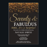 Överraskning 70:e födelsedagen 70 och Fabulous Gul Inbjudningar<br><div class="desc">Överraskad 70:e födelsedag. Sjuttio och Fabulous. Svarta och Guld. Guld Glitter. Vuxens Födelsedagsfest. För manar eller kvinnor. Om du vill göra ytterligare anpassningar klickar du på knappen "Anpassa" och användor verktyg som är utformat för att ändra mallen.</div>