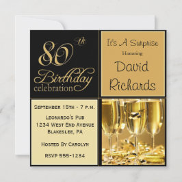 Överraskning 80:e Födelsedagsfest inbjudan