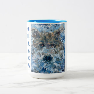 Överraskning! ALASKAN Bear i floden Coffee Mugg_ Två-Tonad Mugg