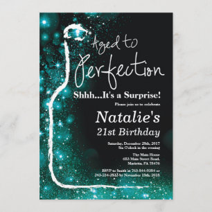 Överraskning Åldrasen Vin 21:a födelsedagen till P Inbjudningar