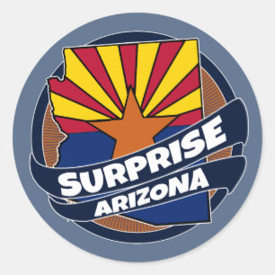 Överraskning Arizona flagga sprängde runt klisterm Klistermärke