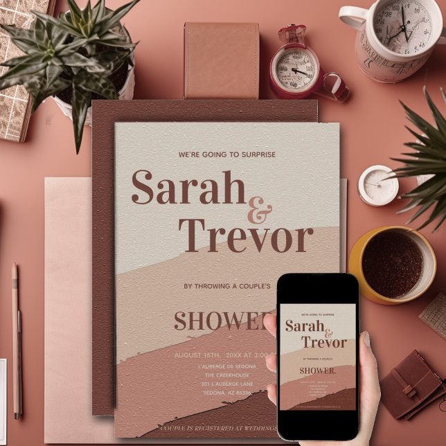 Överraskning av ett par kuggar djup rost inbjudningar (Skapare uppladdad)