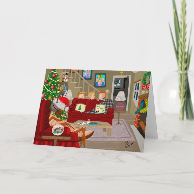 Överraskning av julkortet Santa Humourous Tack Kort (Framsida)