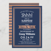 Överraskning av Pension Party, marinblått och kopp